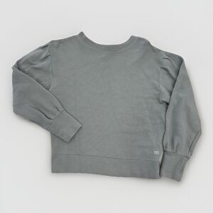 Albion Fit Sweatshirt Womens Size Medium Atlas Ribbed Puff Sleeve Blue Gray